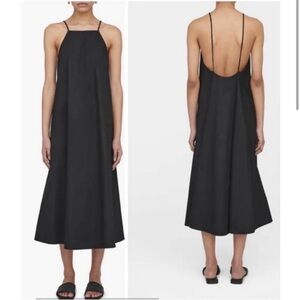 Anine Bing sz XS Bree Dress Black A-Line Side Pockets Cotton